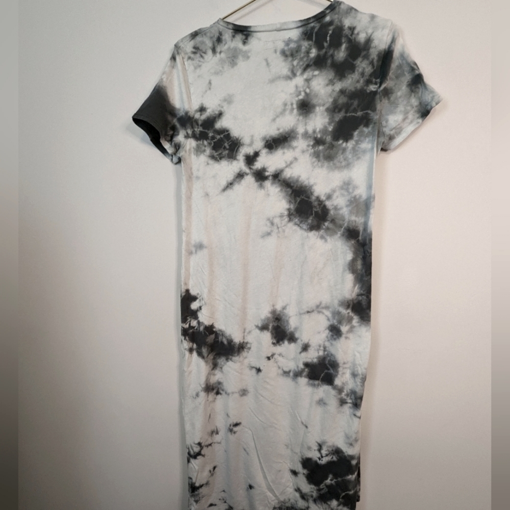 Revolve Michael Lauren Augustus Tie-Dye Midi T-Shirt Dress XS Black Grey EUC - Picture 5 of 9